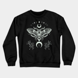 Luna Moth Skull Moon Phases Crewneck Sweatshirt